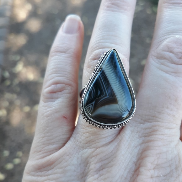New Botswana Agate 925 Silver Ring. - Picture 2 of 9